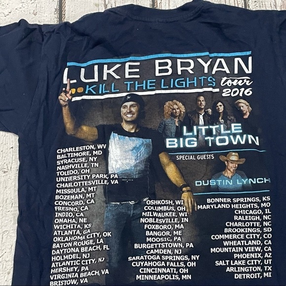 Luke Bryan Kill The Lights Tour 2016 Country Music Top Tee Tshirt - Picture 6 of 6